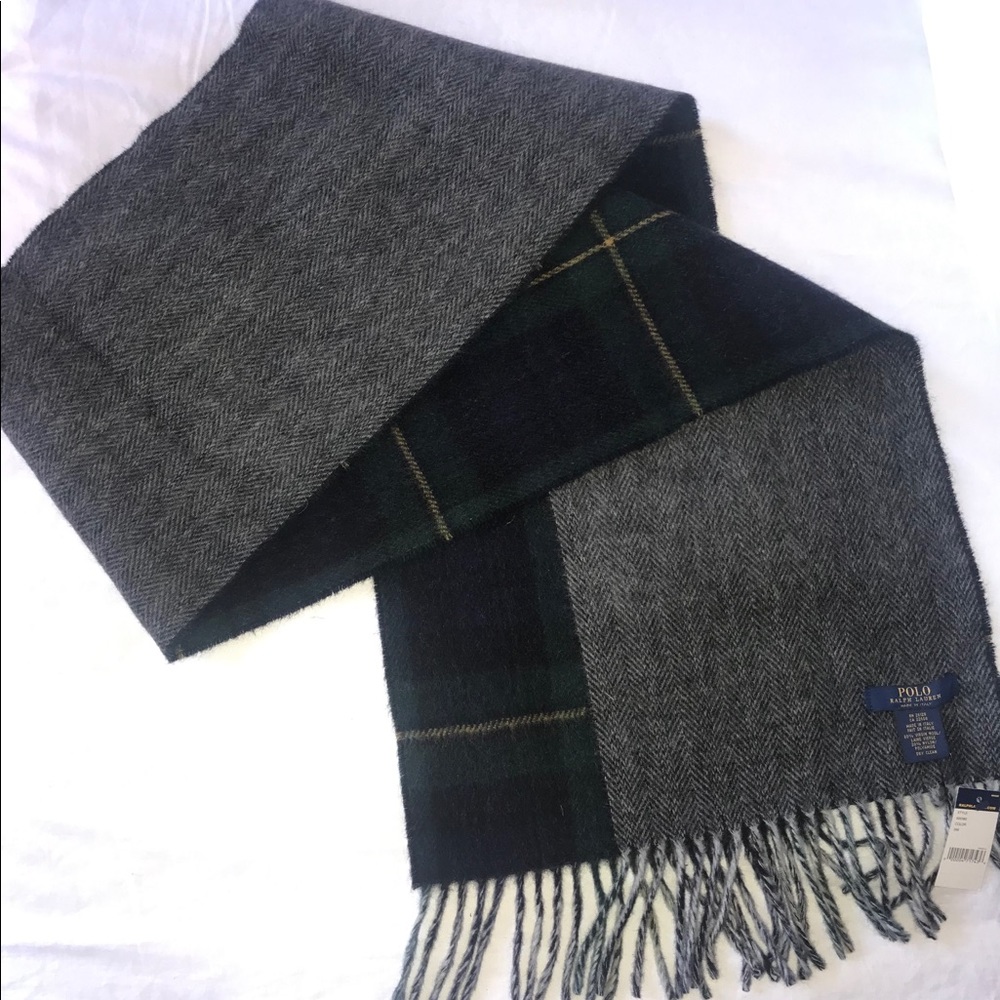 Ralph Lauren Polo two sided wool scarf, new